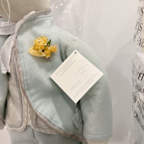 RARE Pottery Barn Kids Wool felted Bunny in Light Blue ( Two ) - Picture 3 of 4